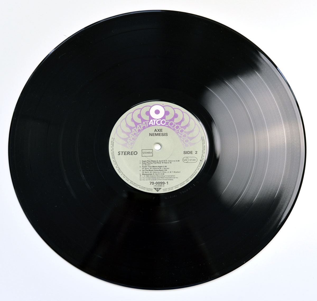 High Resolution Photo of the LP Side Two  of AXE - Nemesis https://vinyl-records.nl